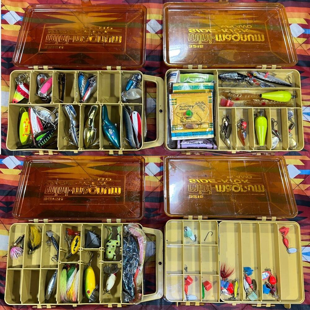 Vintage Fishing Lure Lot With 2 Carrying Cases Random Accessories
